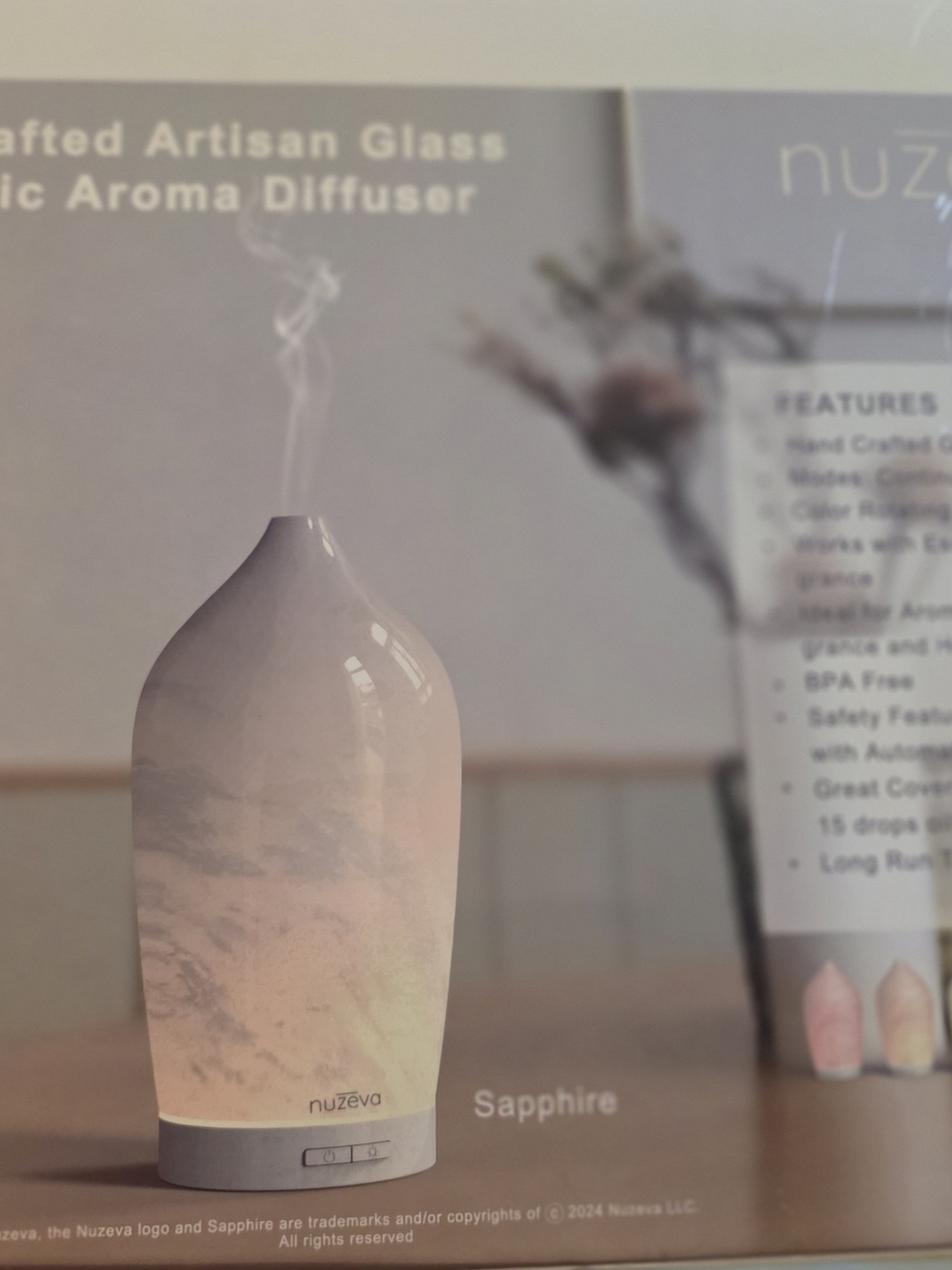 Nuzeva Sapphire Ultrasonic Aroma Diffuser – Brand New in Box